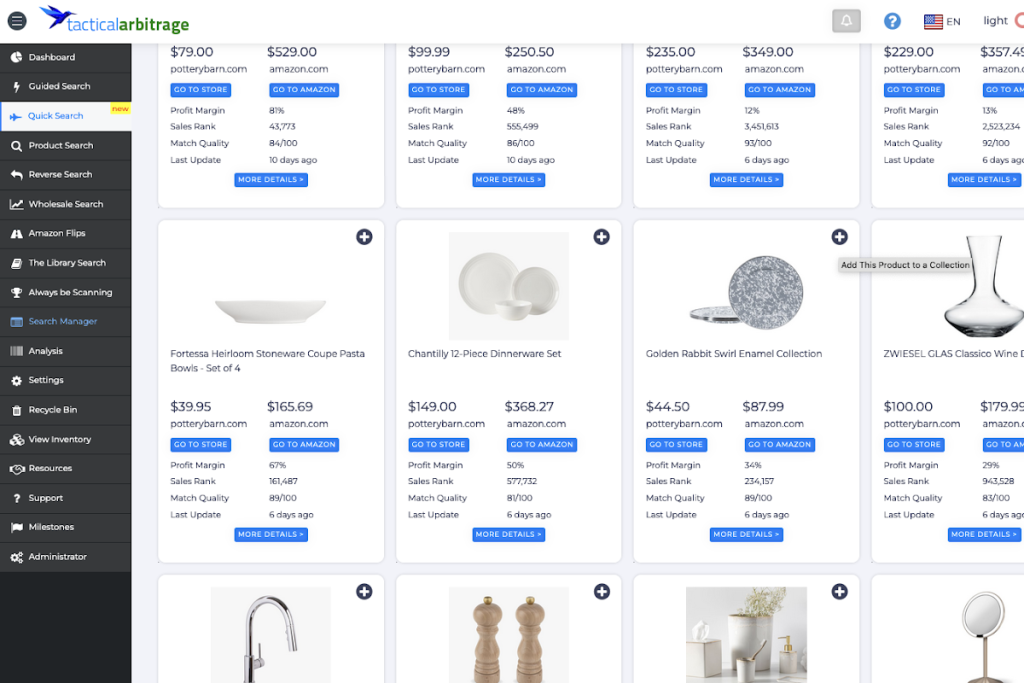 Finding online arbitrage opportunities from Pottery Barn to Amazon with Tactical Arbitrage